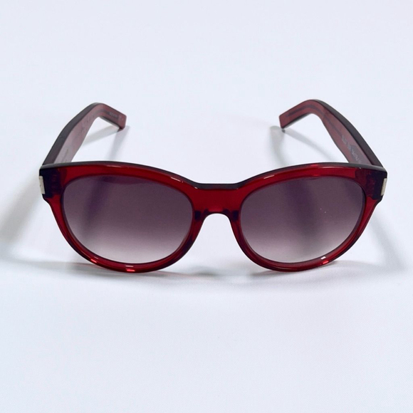 Saint Laurent Paris Burgundy Red Oval Sunglasses SL67 - Picture 2 of 8